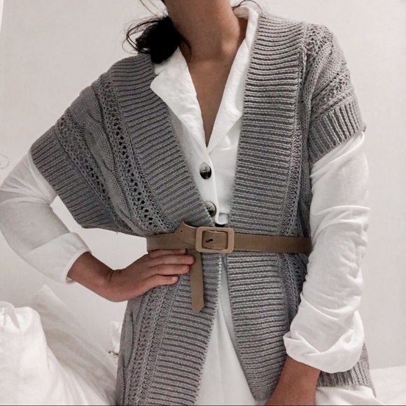 Grey Sweater Cardigan Vest - Picture 3 of 7